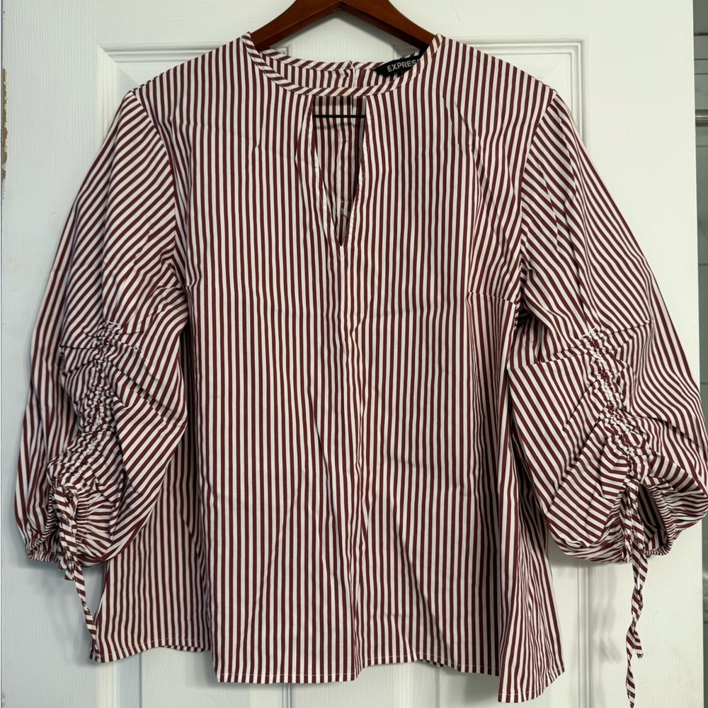 Striped Red and White Women's Top